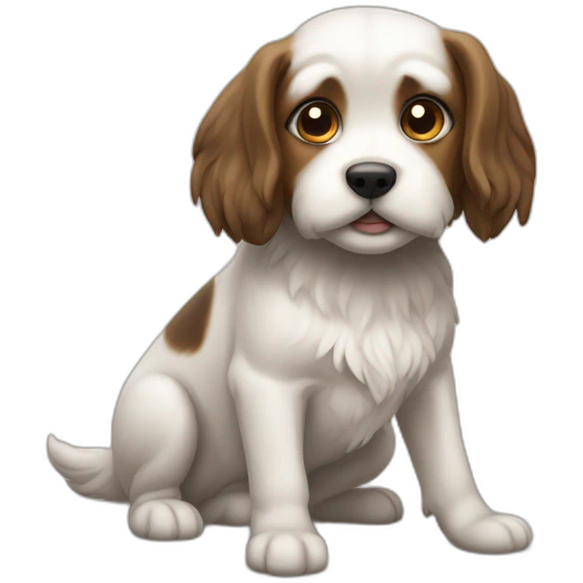 Chat sur un chien emoji