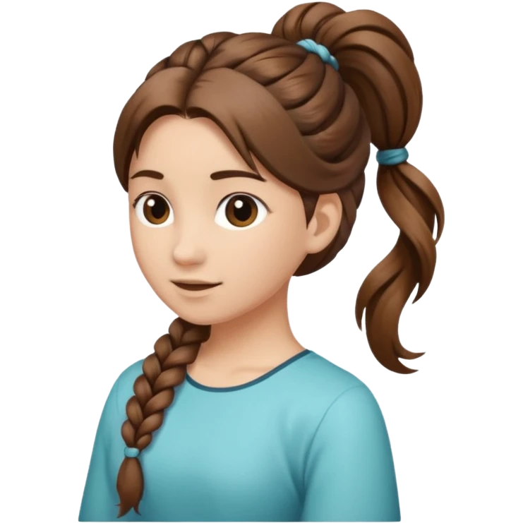 just hair braided hair tail emoji