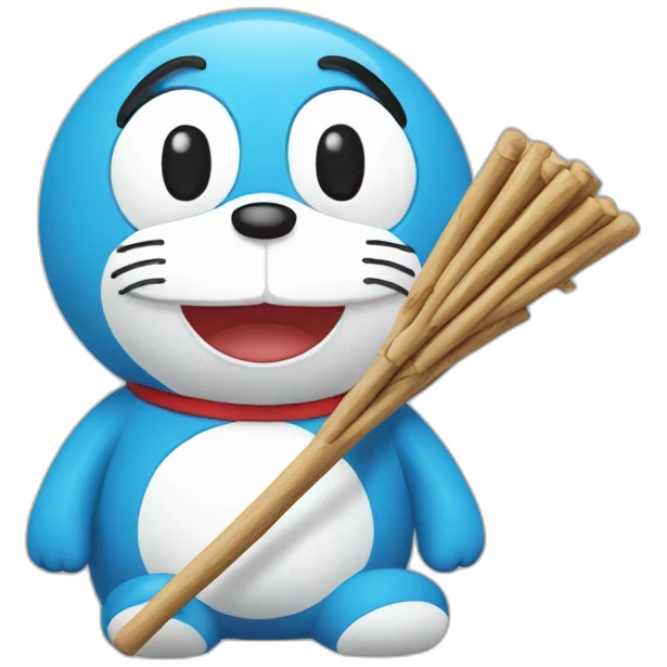 Doraemon with stick emoji