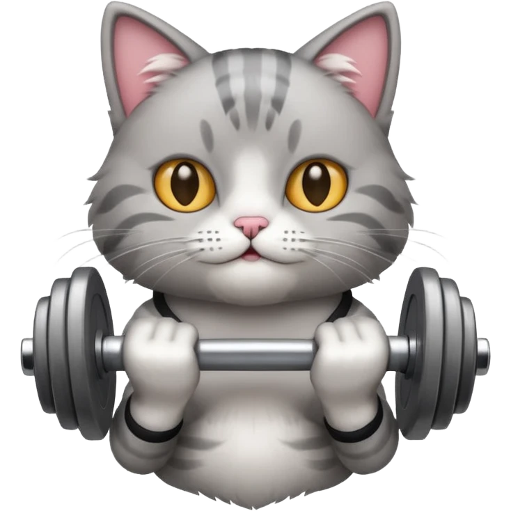 The cat with dambel  emoji