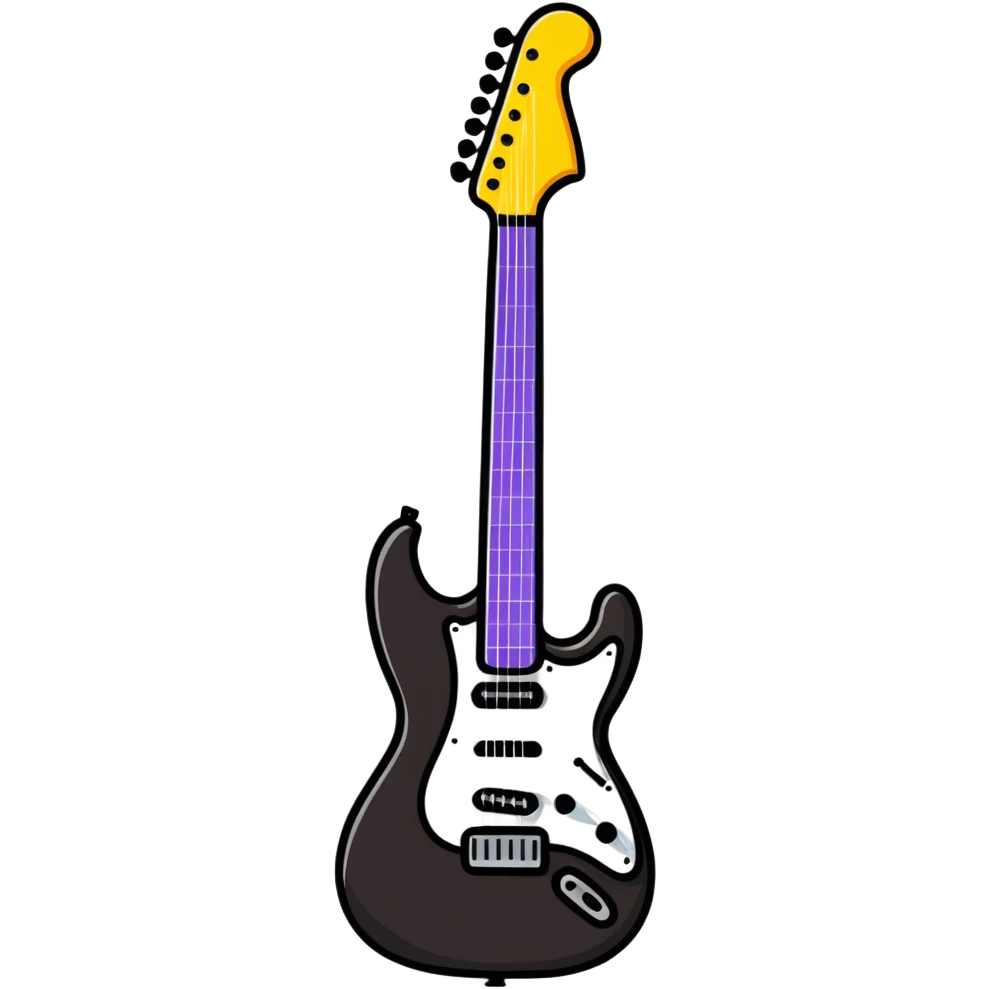 colorful electric guitar, rock and roll instrument emoji