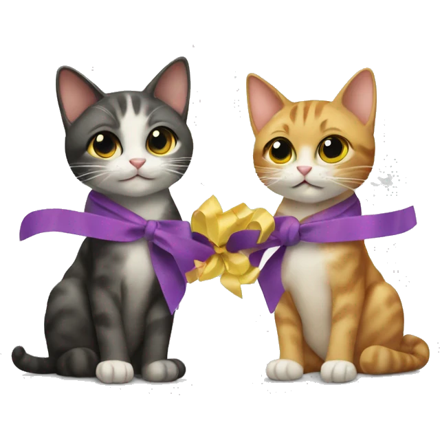 two cats at a ribbon cutting ceremony emoji