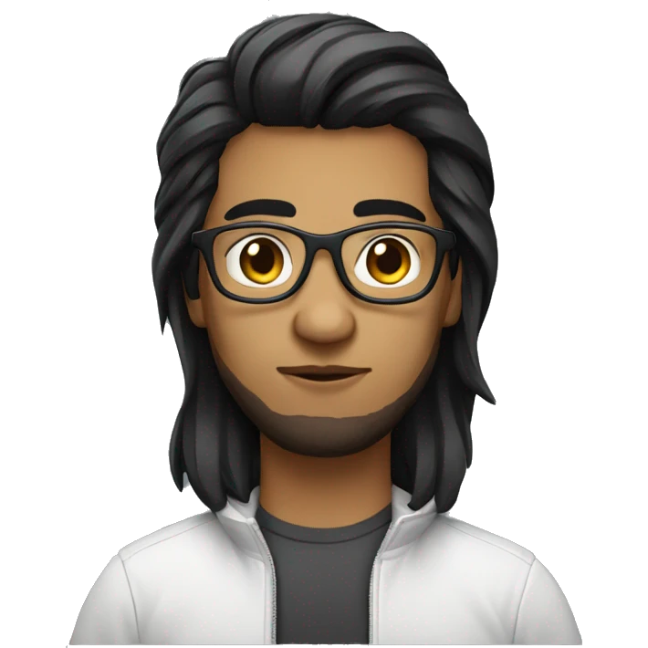 Web developer with specs, black hair , straight hair emoji