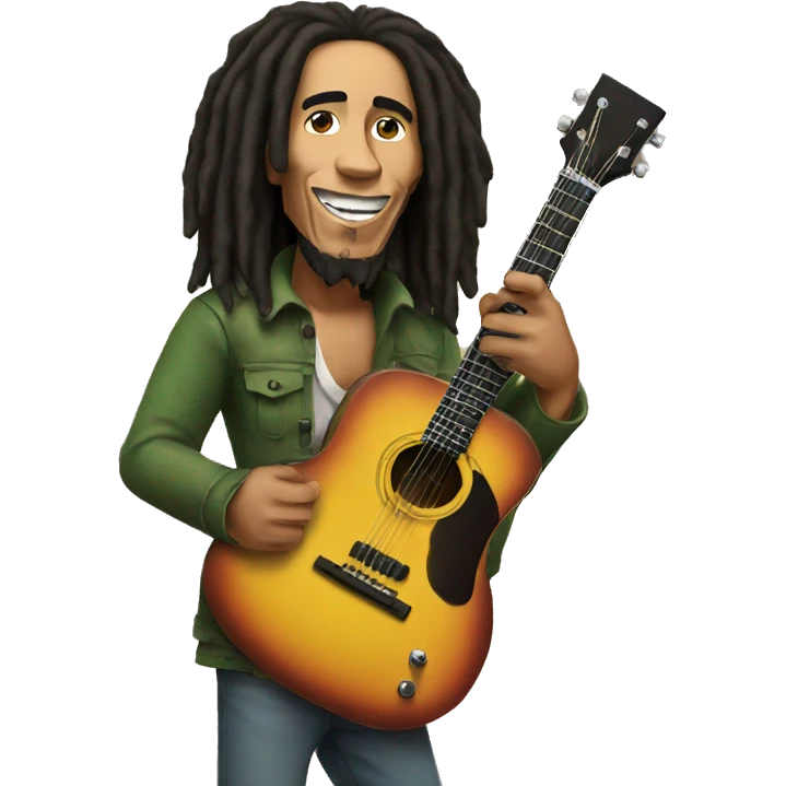 Bob marley with guitar emoji