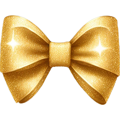 Gold sparkle bow emoji