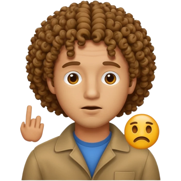 Silence emoji with curly hair man emoji