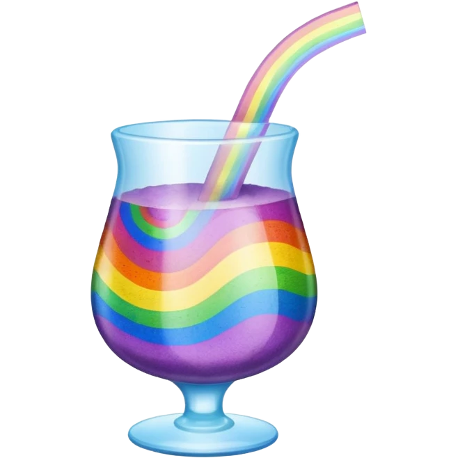 A Glass with rainbow powder in it emoji