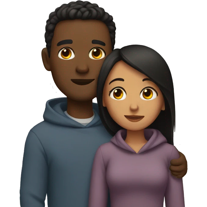 Couple cuddling  emoji