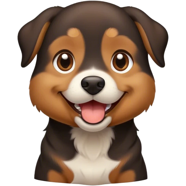realistic indoor brown  black dog emoji