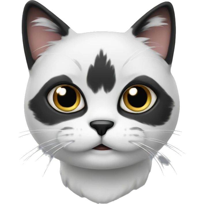 Cat with black head and white mustache emoji