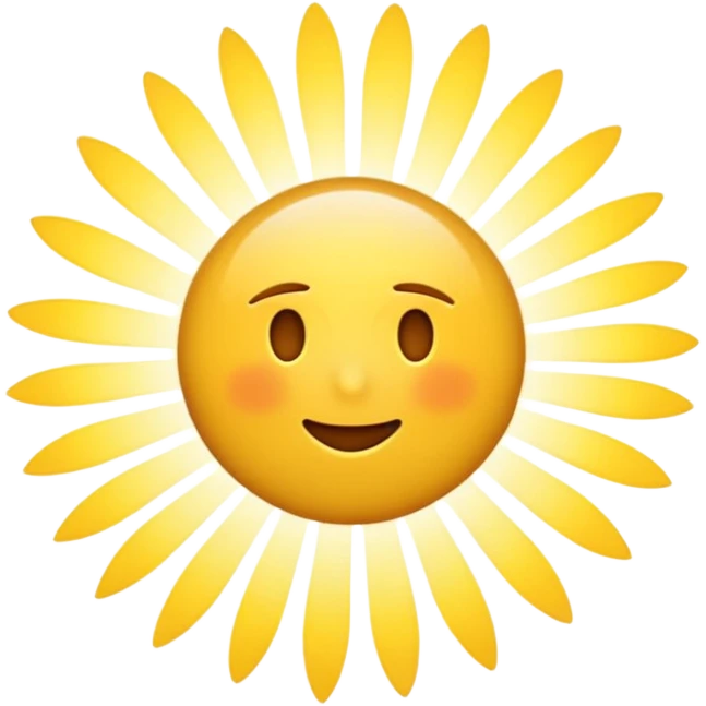 iOS-style 3D emoji: bright radial burst of light from center, white core fading to yellow, surrounded by dynamic motion streaks, soft glow, no text, no faces emoji