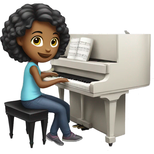 Girl playing piano emoji