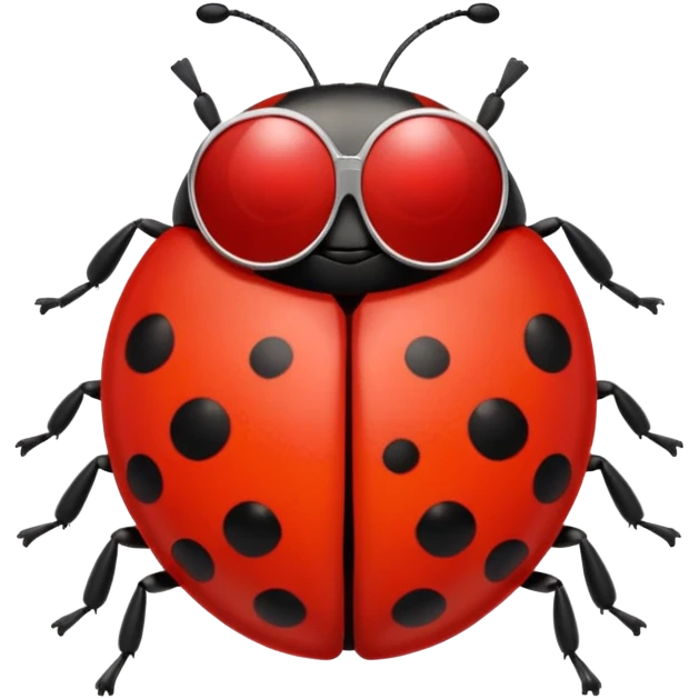a badass ladybug with sunglasses  emoji