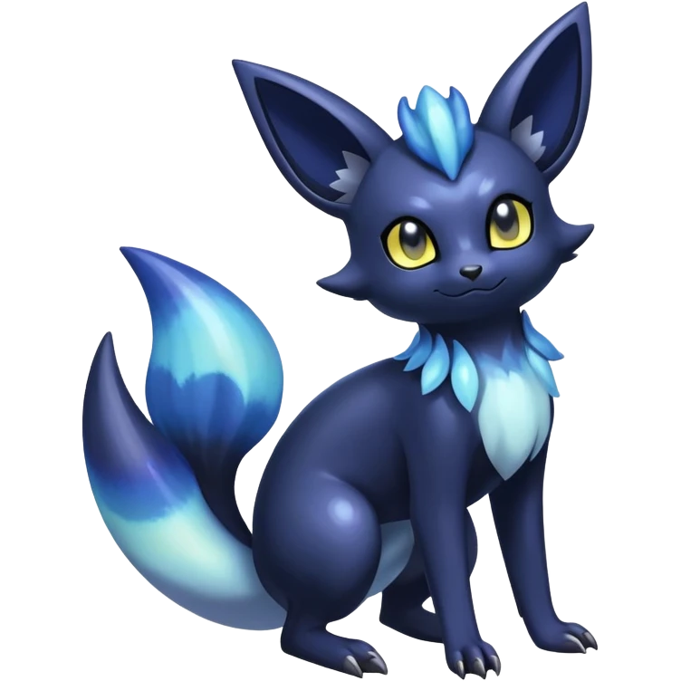Shiny dark exotic Nebulae Noibat-Meowstic-Umbreon-Fakémon-hybrid-creature (full body)  emoji