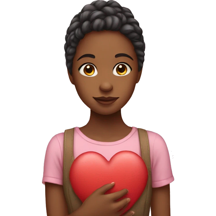 Girl with heart emoji