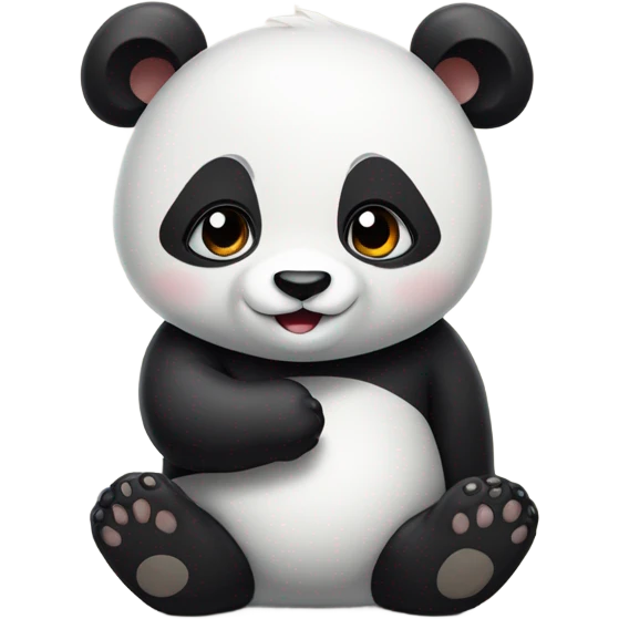 Pouting panda wants hug emoji