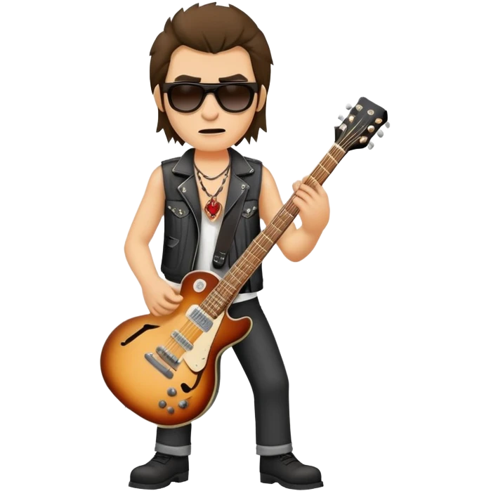 Drunk rocker with guitar emoji