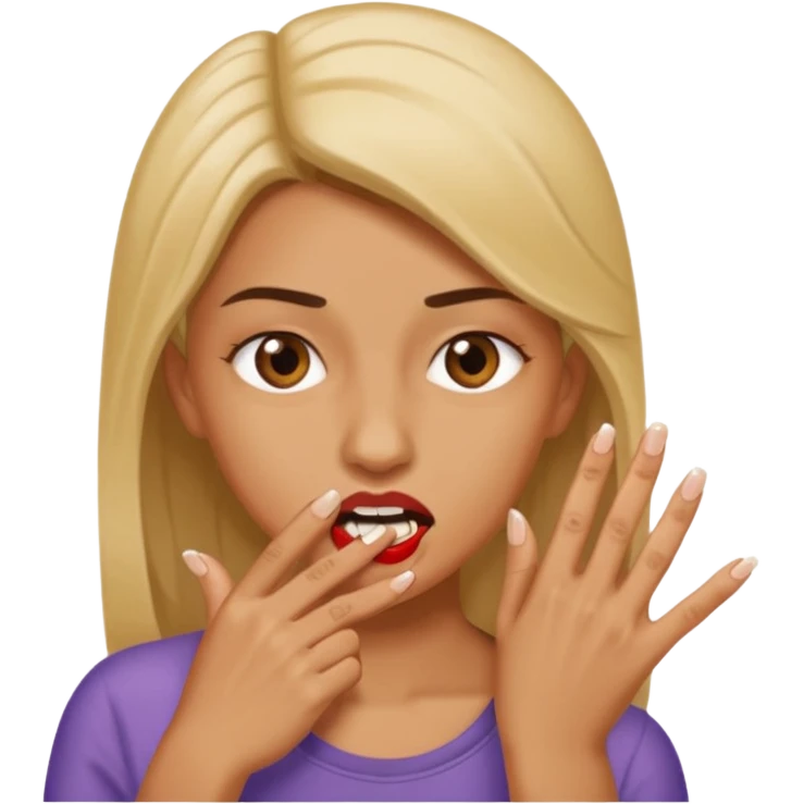 Persona mordiéndose la uña emoji