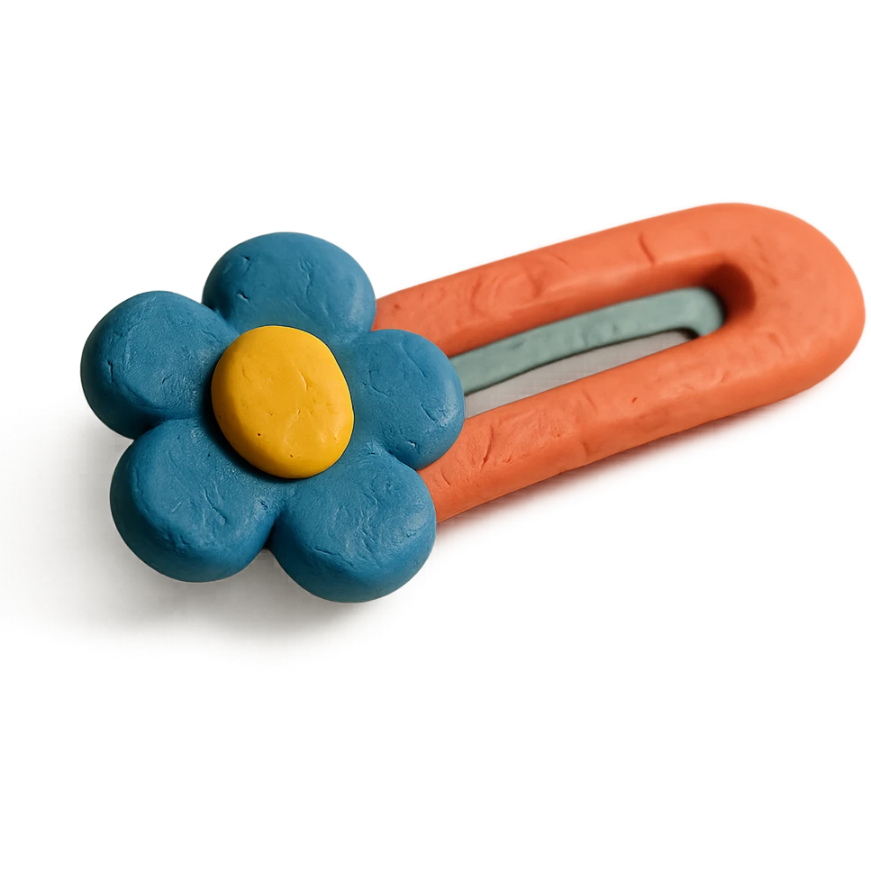 hairclip, plasticine texture, claymation style emoji