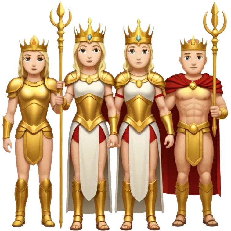 group of white trojans being led by a woman queen emoji