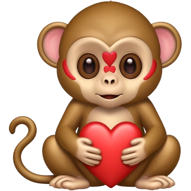Monkey in love with hearts instead of eyes emoji