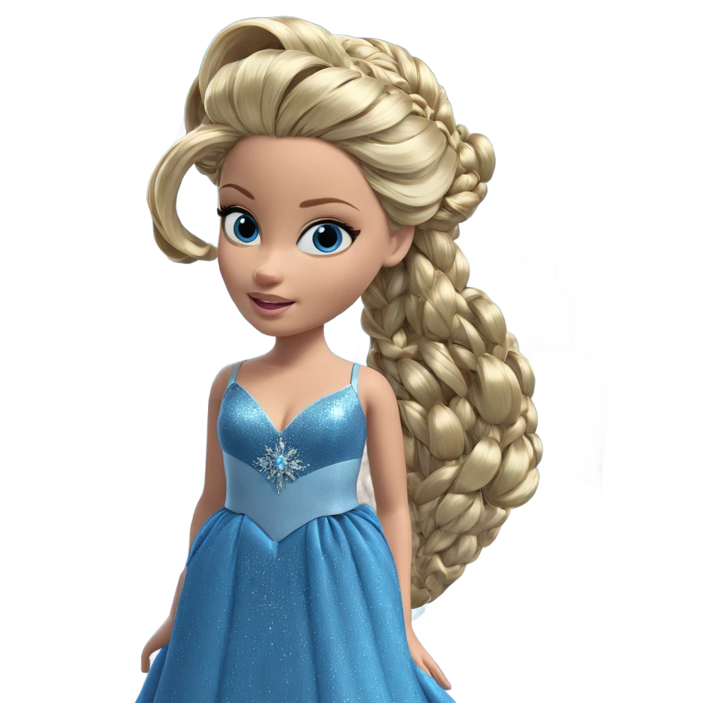 elsa in elegant blue dress emoji