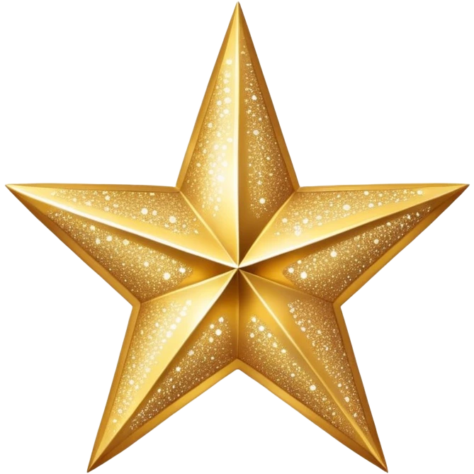 a large sparkle star where each point has a different pattern or texture, varied patterns on single sparkle emoji