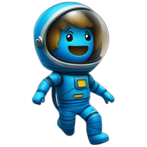 blue spaceman body launching emoji