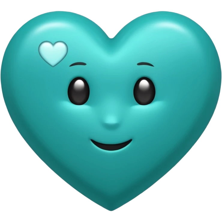 Teal heart with 'you rock!'  emoji