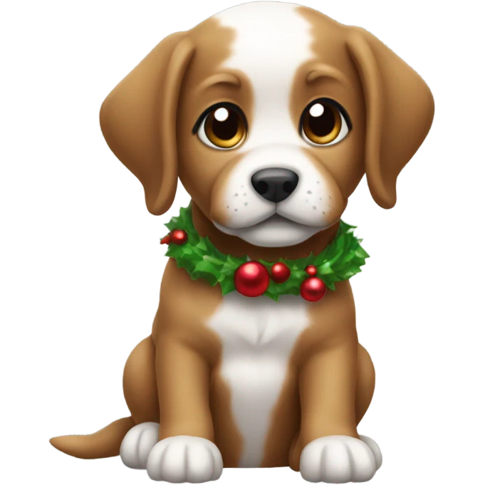 Christmas puppy emoji
