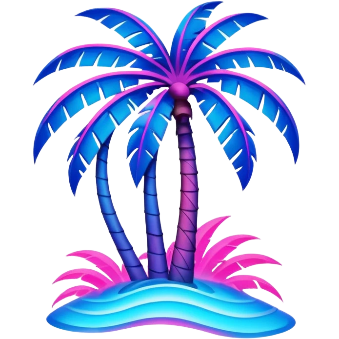 abstract art vapor wave palm tree emoji