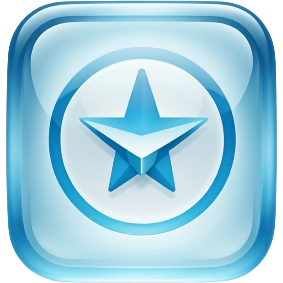 Telegram logo on a transparent glass square rounded block emoji