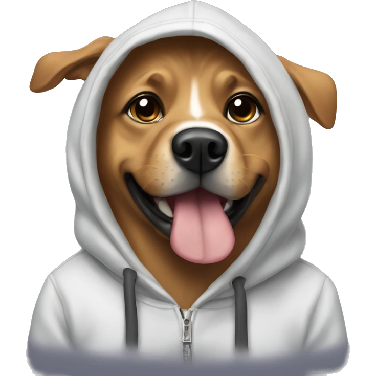 Dog wearing hoodie  emoji
