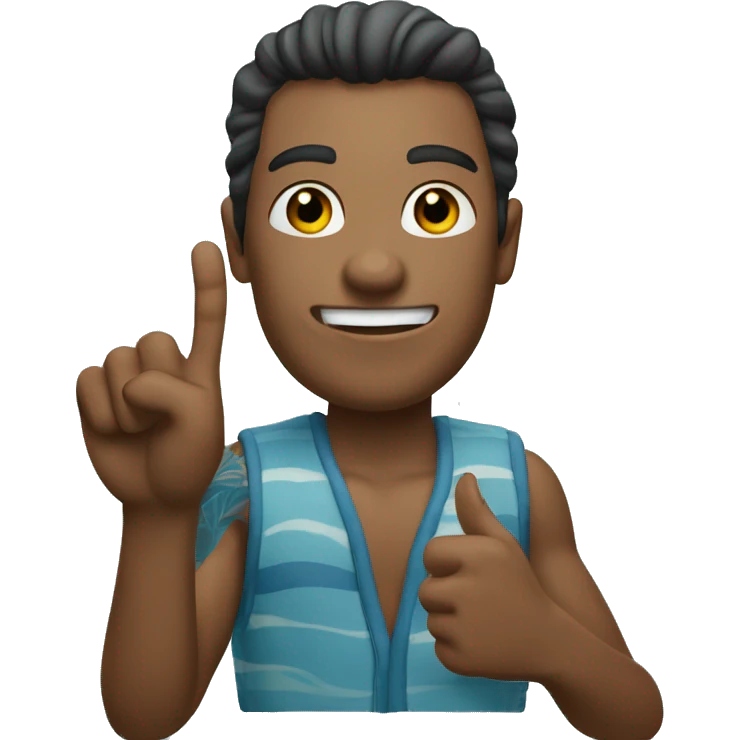 surfer giving the 🤙🏼 shaka (also known as "call me") hand gesture emoji