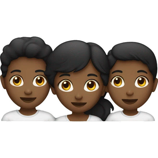 iOS-like minimalistic black family with 2 children  emoji