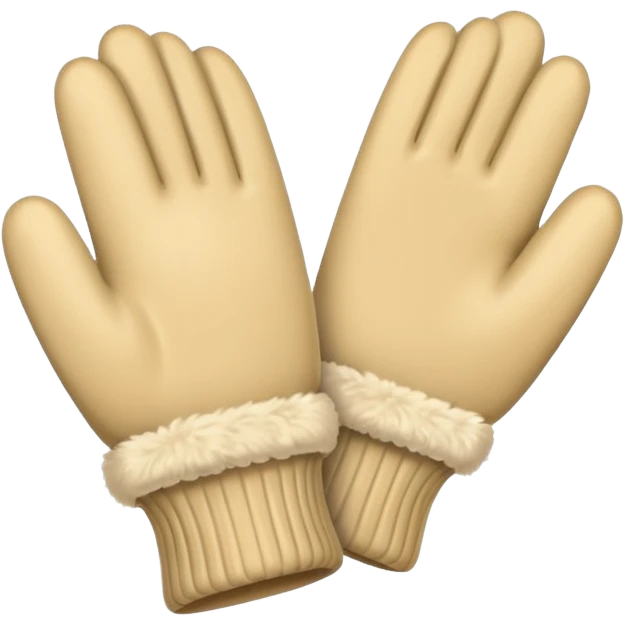 Beige fluffy gloves emoji