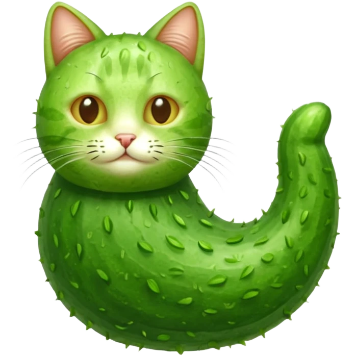 Cucumber cat put together  emoji