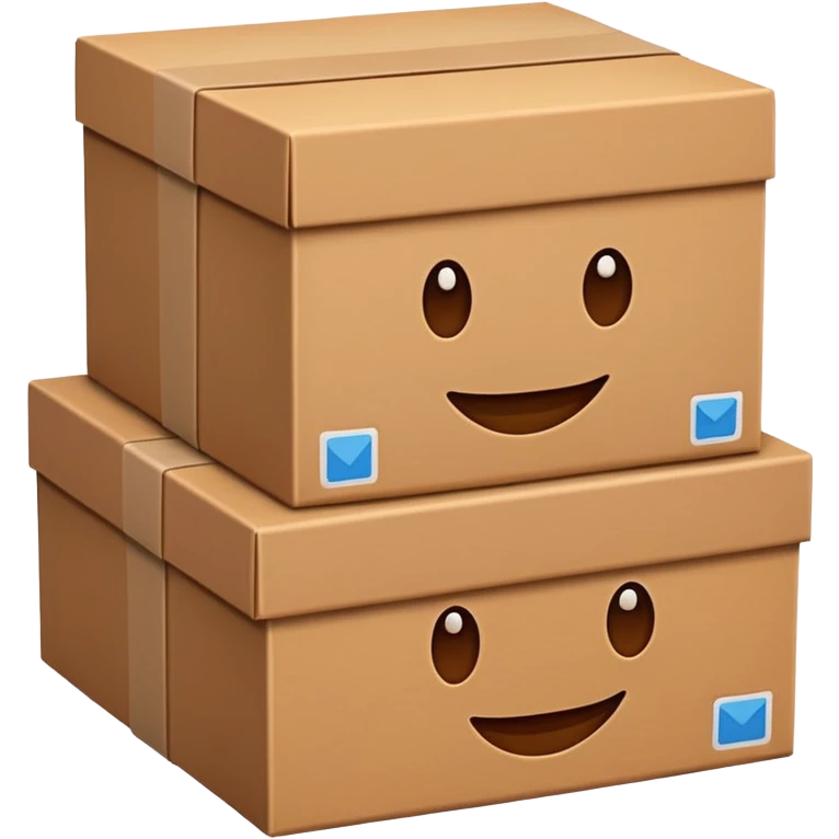 emoji of three classic brown boxes emoji