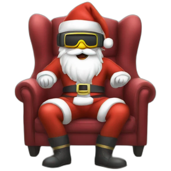 Santa in vr headset on sofa emoji