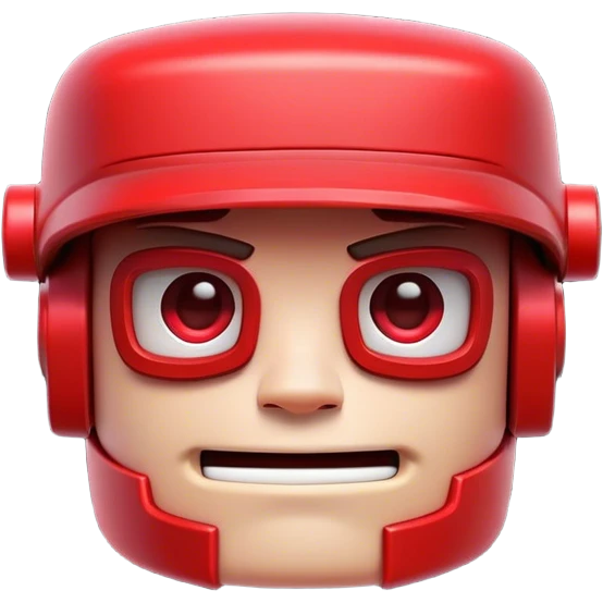 Clash of Clans aesthetic: Cinematic Playful Virtual Boy Portrait Emoji, rendered in a 3D vector-style similar to standard emojis with minimal shading and bold, simplified shapes. A compact, distinct form with signature details, softly glowing with a nostalgic gaming charm. Simplified yet unmistakably iconic, highly detailed and consistent, glowing with a soft radiance and high shine. Stylized with a touch of retro gaming magic and a soft glowing outline, capturing the essence of a beloved gaming relic with a friendly, playful manner! emoji