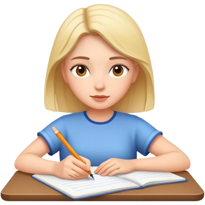 Chica escríbiendo emoji