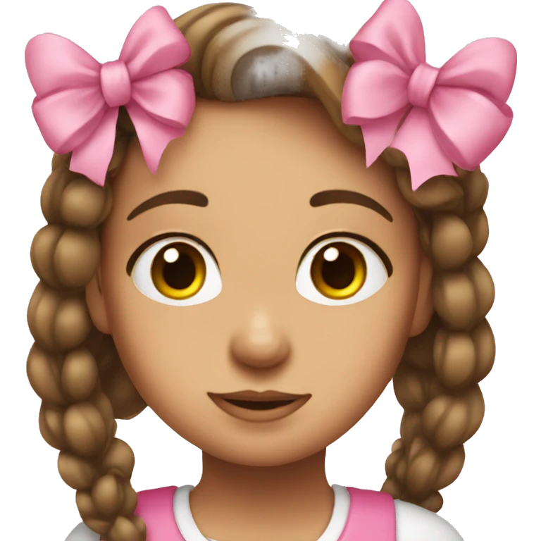 a cute girl with pink bow  emoji