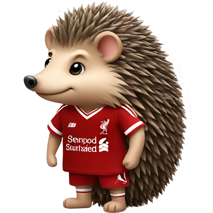 Hedgehog wearing Liverpool jersey  emoji
