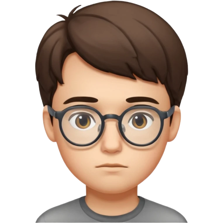  یه کارکتر پسر درست کن که عینکیه و بیست سالشه که داره فکر میکنه emoji
