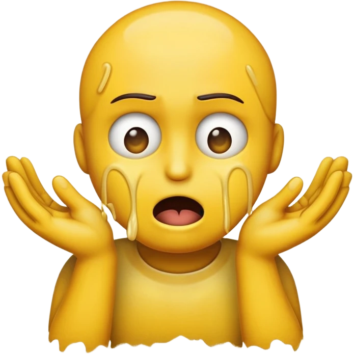 Emoji choking itself with hands emoji