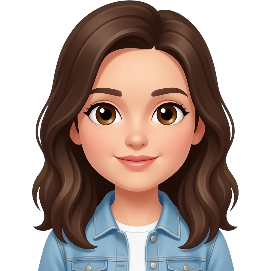 Brunette girl with brown eyes emoji