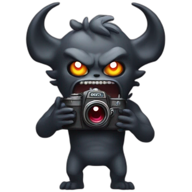 demon with camera emoji