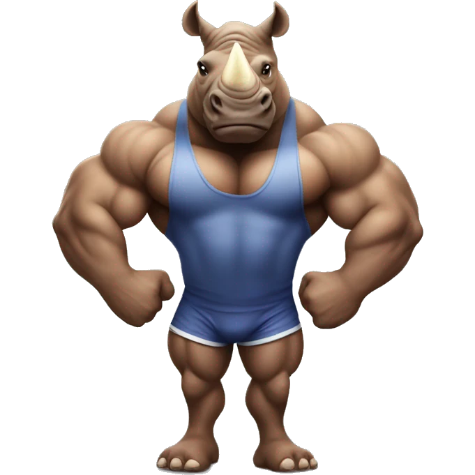 Rhinoceros bodybuilder emoji