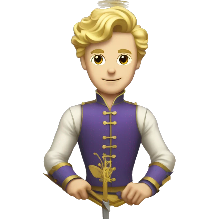 Gold gilded violet vintage man blonde hair fencing  emoji
