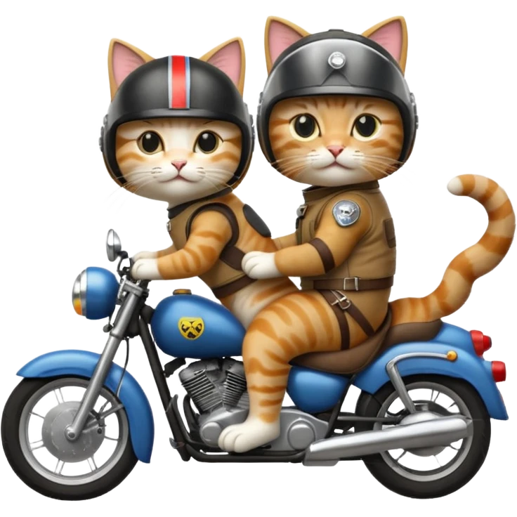 cats riding motorcycle emoji